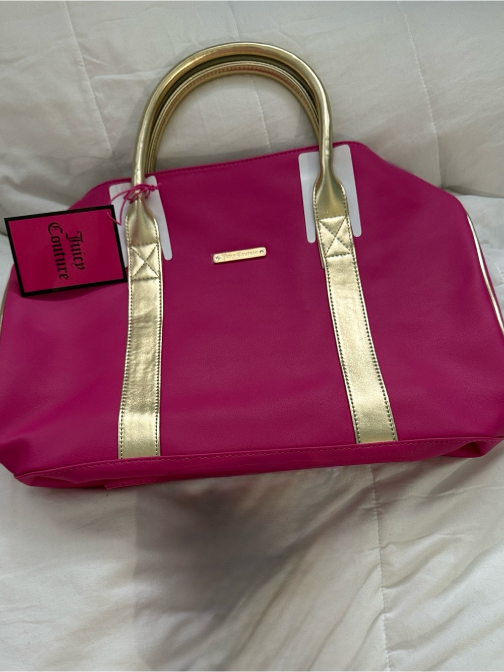 Juicy Couture Hot Pink Tote with Gold Accents